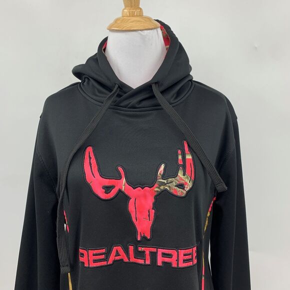 Realtree Sweatshirt Womens M Medium Black Pink Camo Cottonwood Canyon Hoodie - Picture 3 of 11